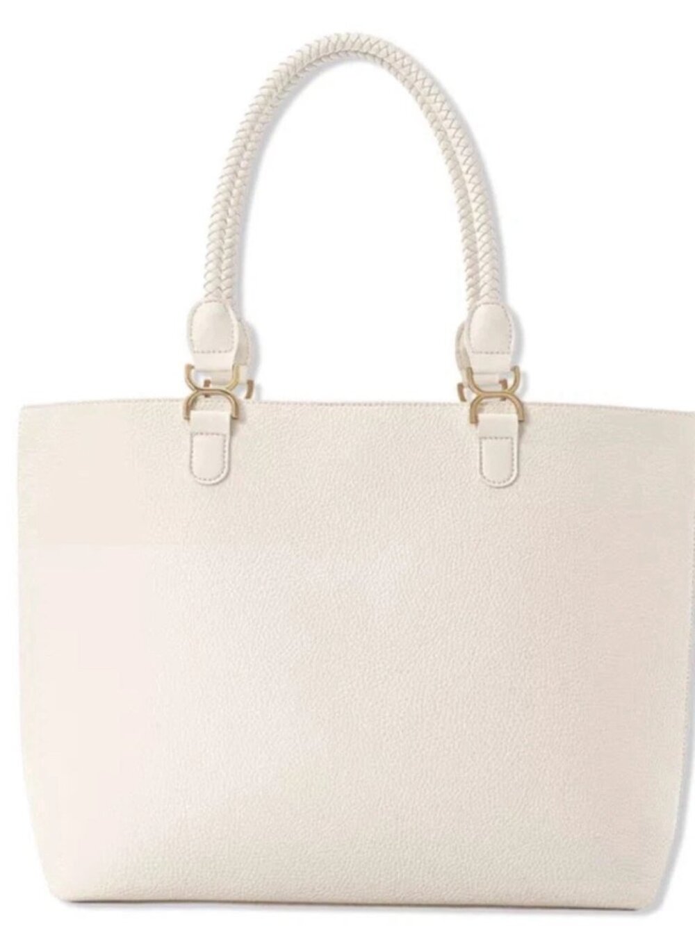 ULTA Beauty Cream Faux Leather Tote Bag Gold Hardware Large Shopper NWT Wrapped